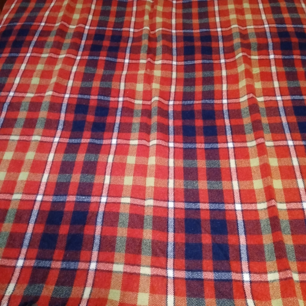 🇺🇸🏤VINTAGE RED PLAID WOOL THROW🏫🍝 - Picture 4 of 12